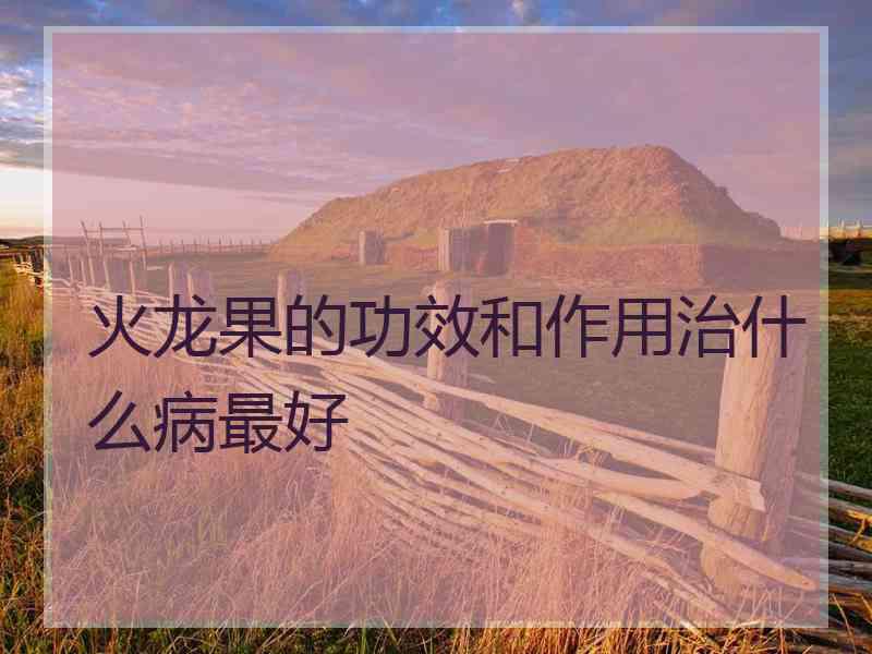 火龙果的功效和作用治什么病最好