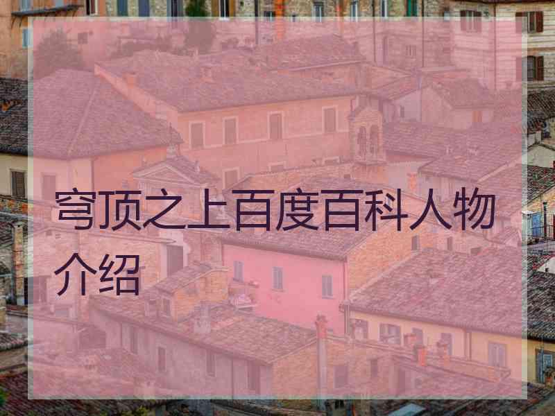 穹顶之上百度百科人物介绍