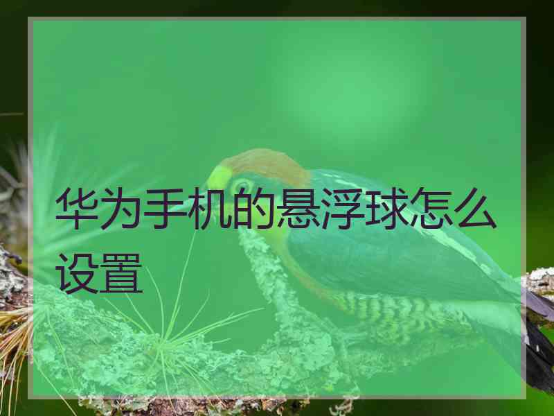 华为手机的悬浮球怎么设置