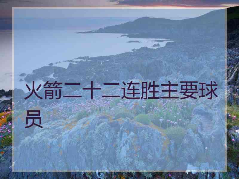 火箭二十二连胜主要球员