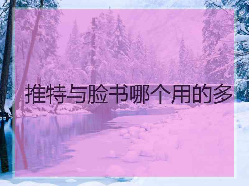 推特与脸书哪个用的多