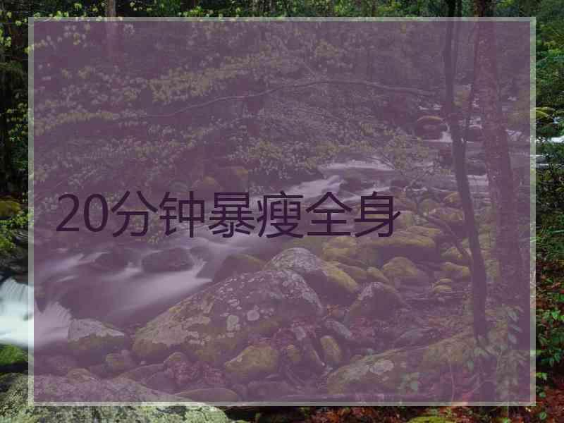 20分钟暴瘦全身