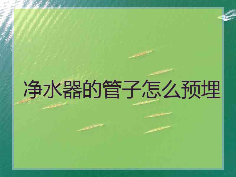 净水器的管子怎么预埋
