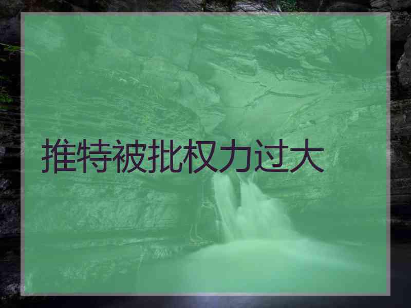 推特被批权力过大