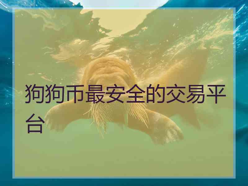 狗狗币最安全的交易平台