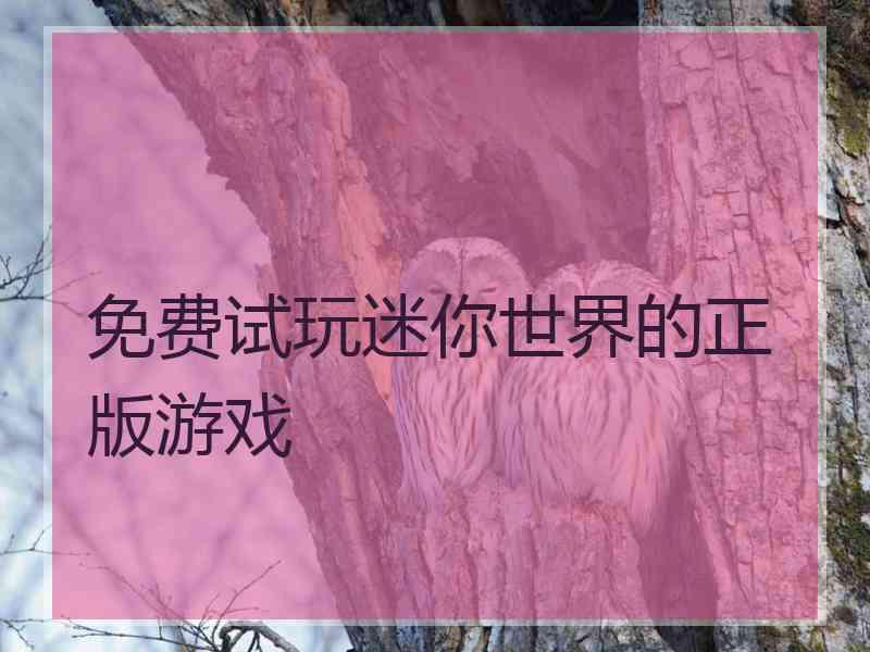 免费试玩迷你世界的正版游戏