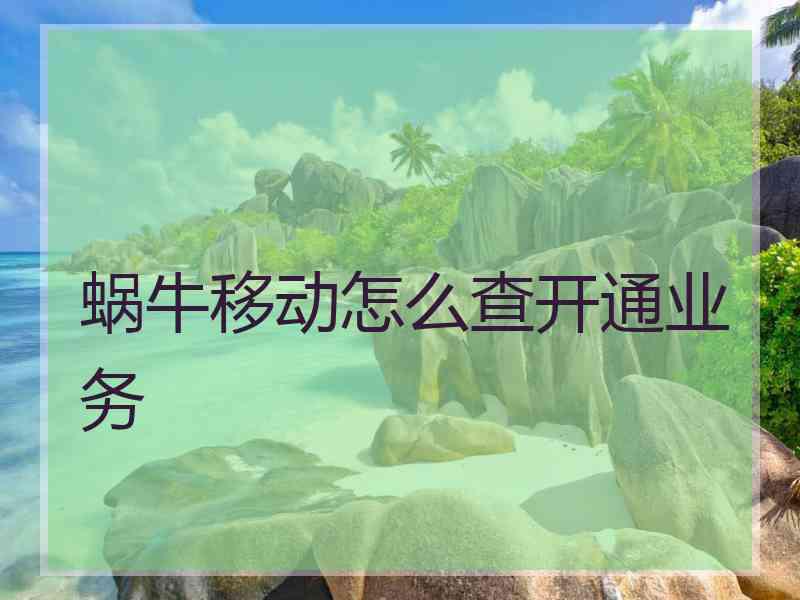蜗牛移动怎么查开通业务