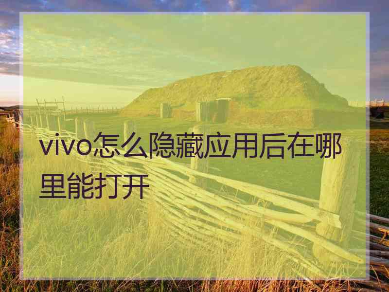 vivo怎么隐藏应用后在哪里能打开