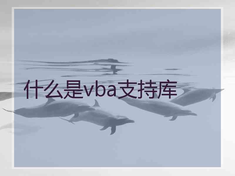 什么是vba支持库