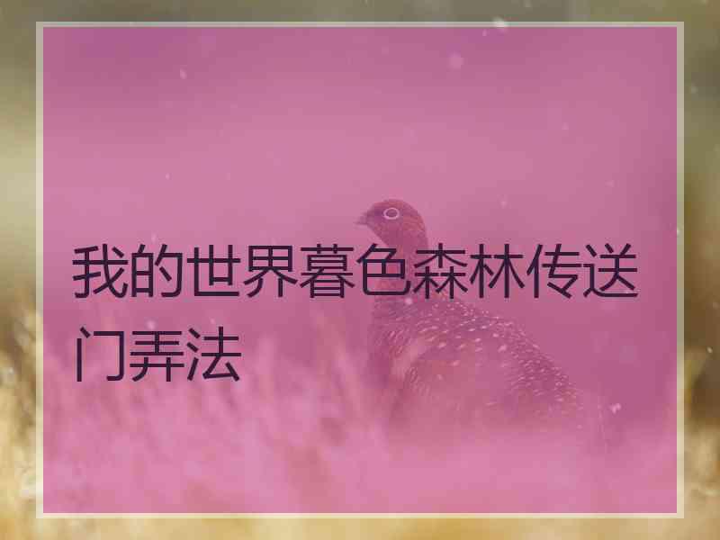 我的世界暮色森林传送门弄法