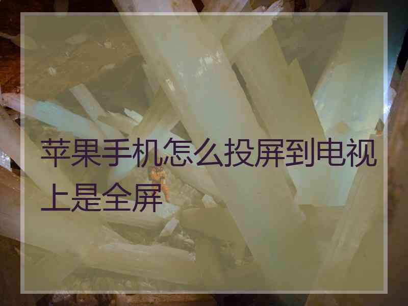 苹果手机怎么投屏到电视上是全屏