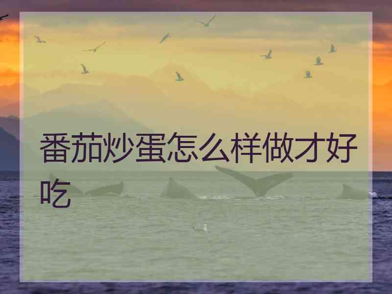 番茄炒蛋怎么样做才好吃