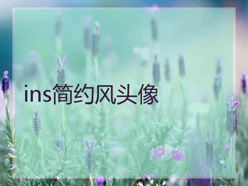 ins简约风头像