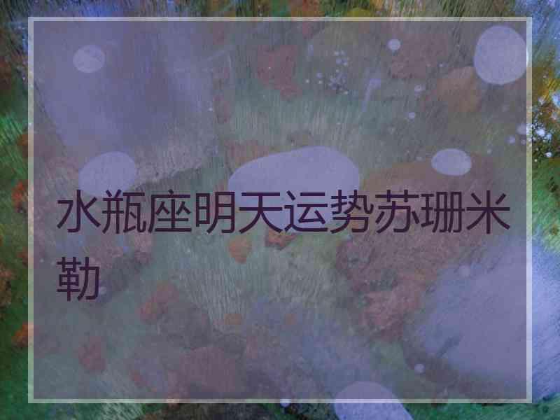 水瓶座明天运势苏珊米勒