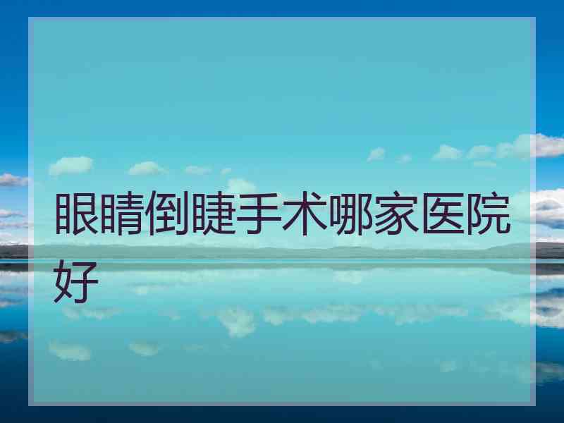 眼睛倒睫手术哪家医院好