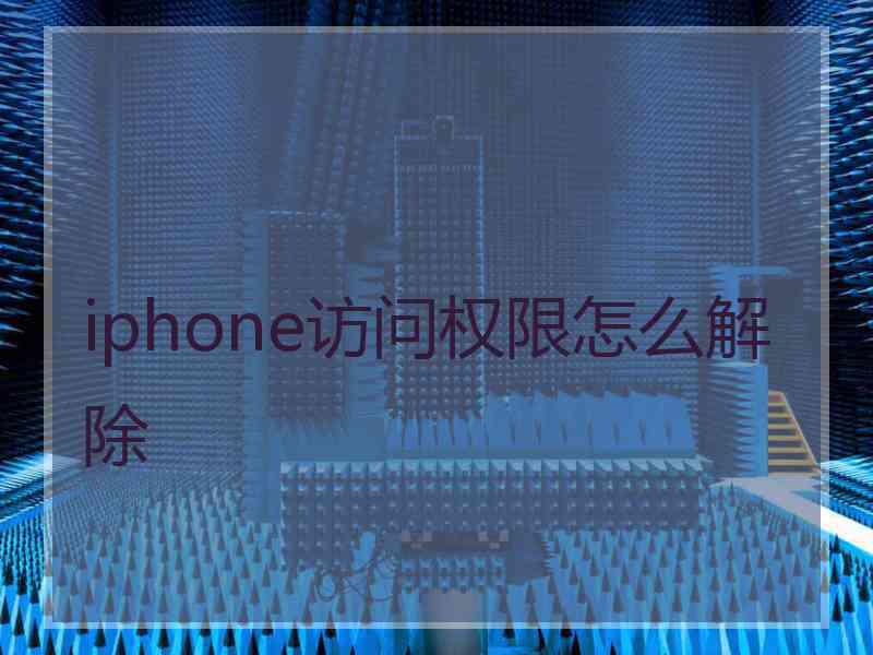 iphone访问权限怎么解除