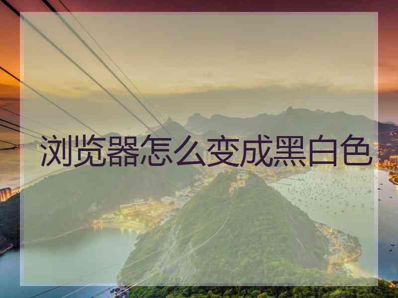 浏览器怎么变成黑白色