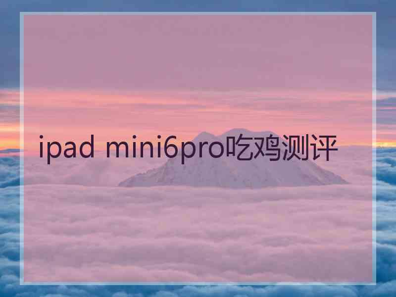 ipad mini6pro吃鸡测评