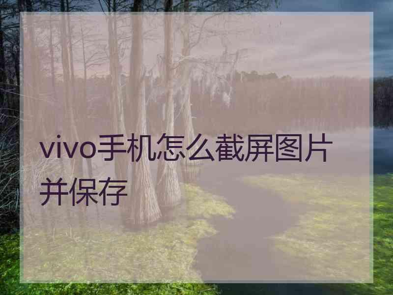 vivo手机怎么截屏图片并保存