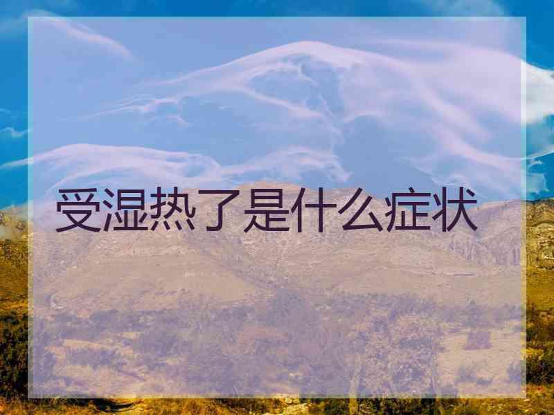 受湿热了是什么症状