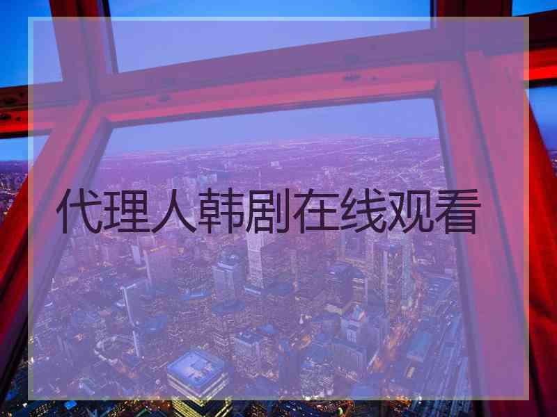 代理人韩剧在线观看