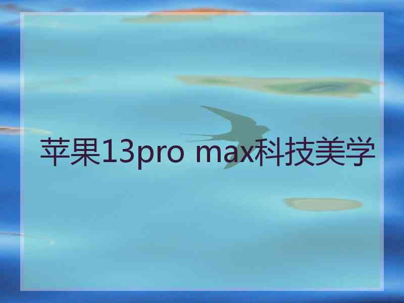 苹果13pro max科技美学