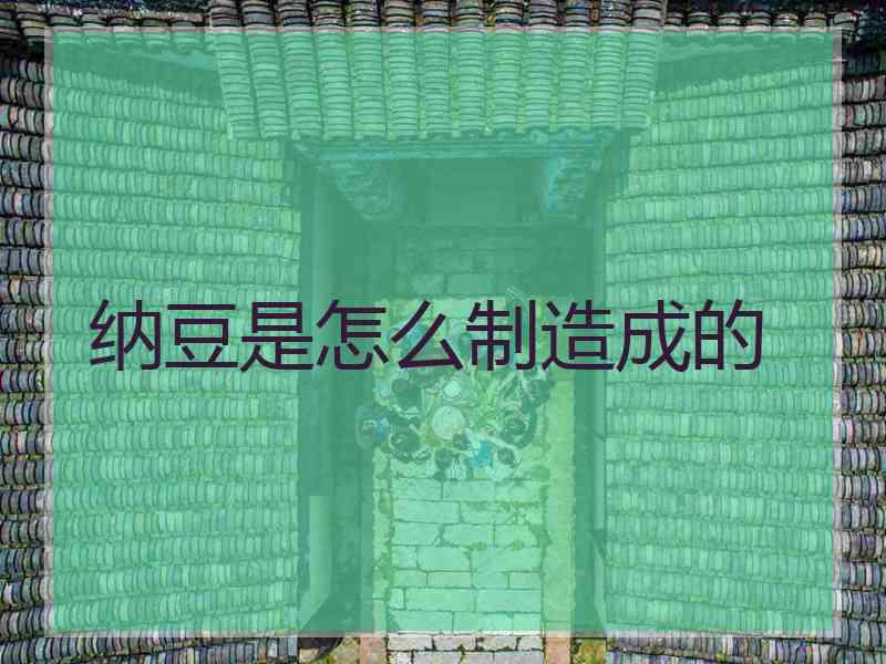 纳豆是怎么制造成的
