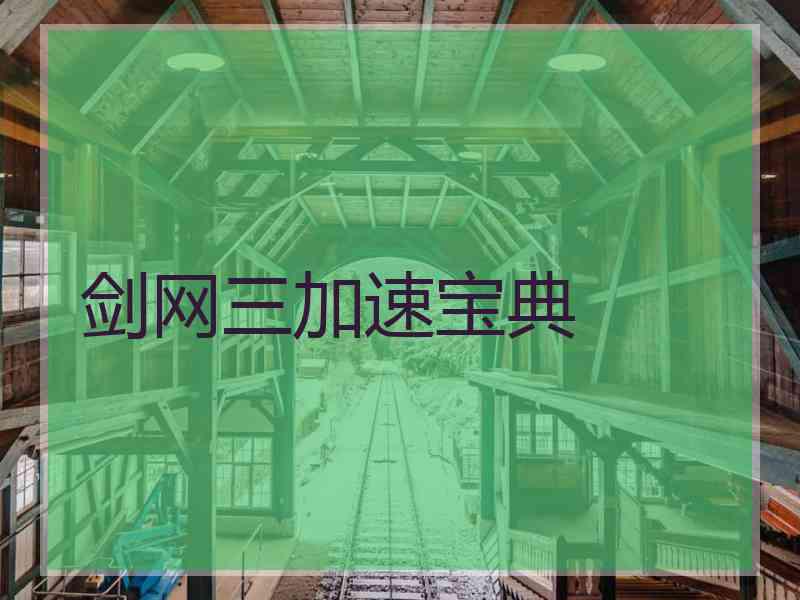 剑网三加速宝典