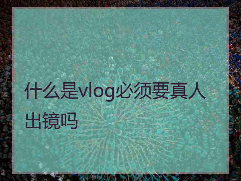 什么是vlog必须要真人出镜吗