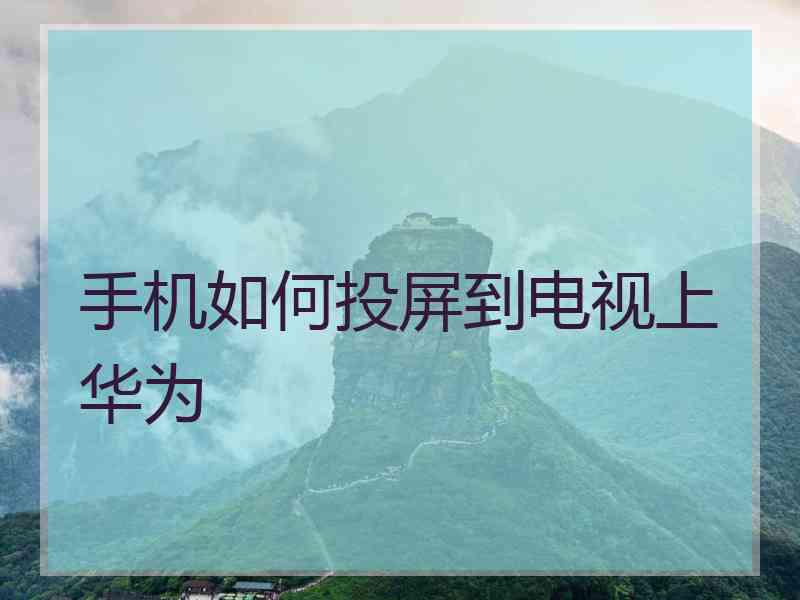 手机如何投屏到电视上华为