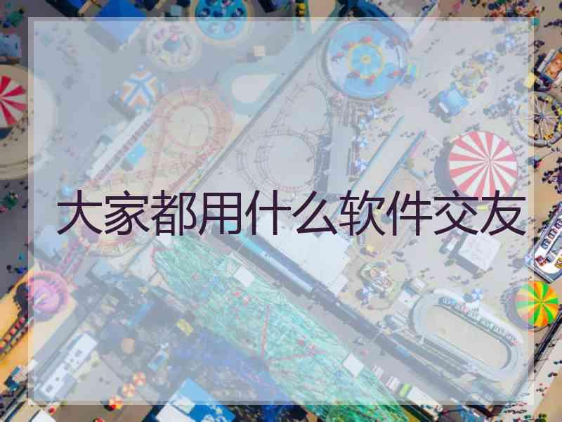 大家都用什么软件交友