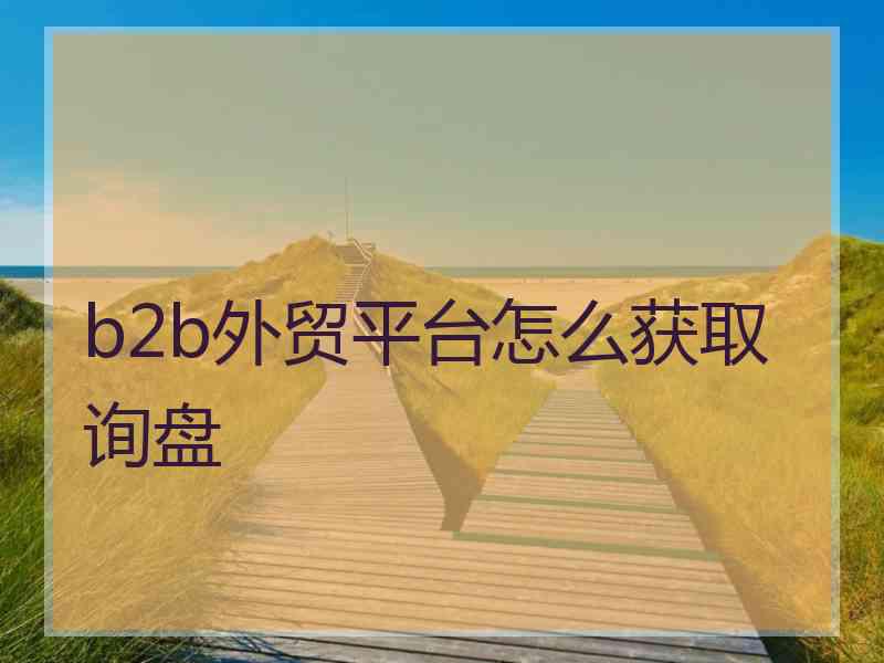b2b外贸平台怎么获取询盘
