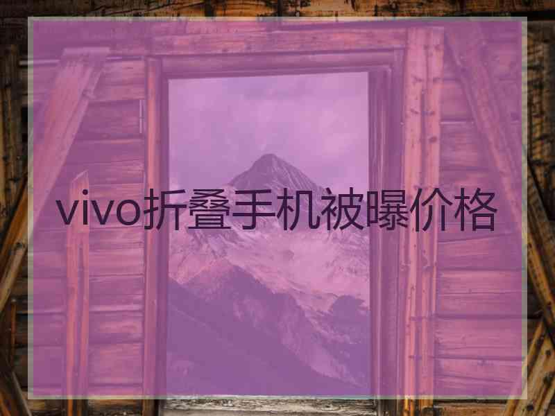 vivo折叠手机被曝价格