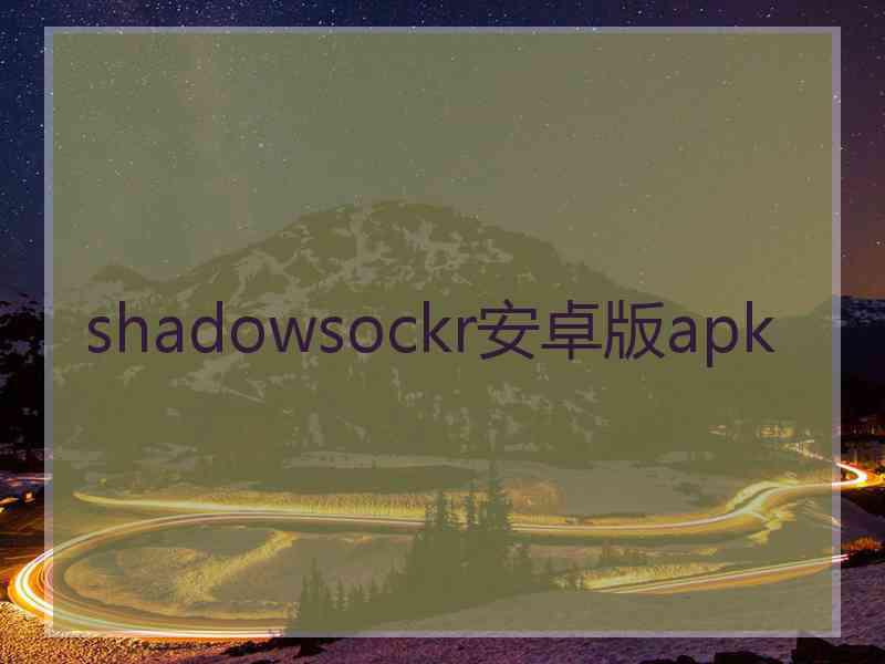 shadowsockr安卓版apk