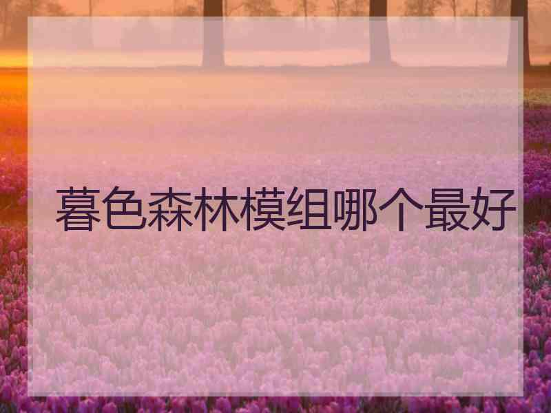 暮色森林模组哪个最好