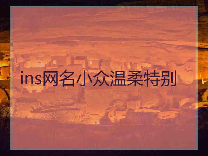 ins网名小众温柔特别