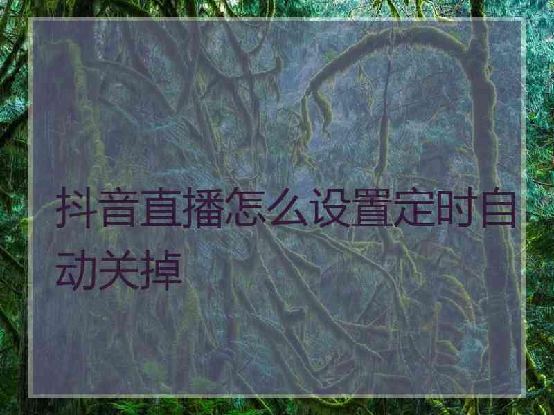抖音直播怎么设置定时自动关掉