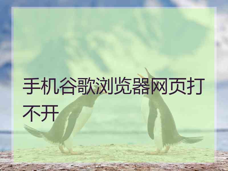 手机谷歌浏览器网页打不开