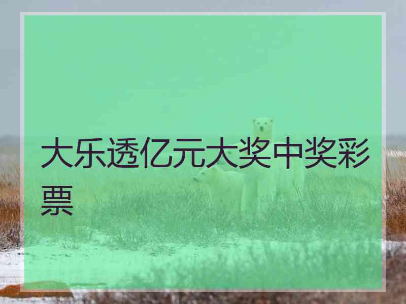 大乐透亿元大奖中奖彩票