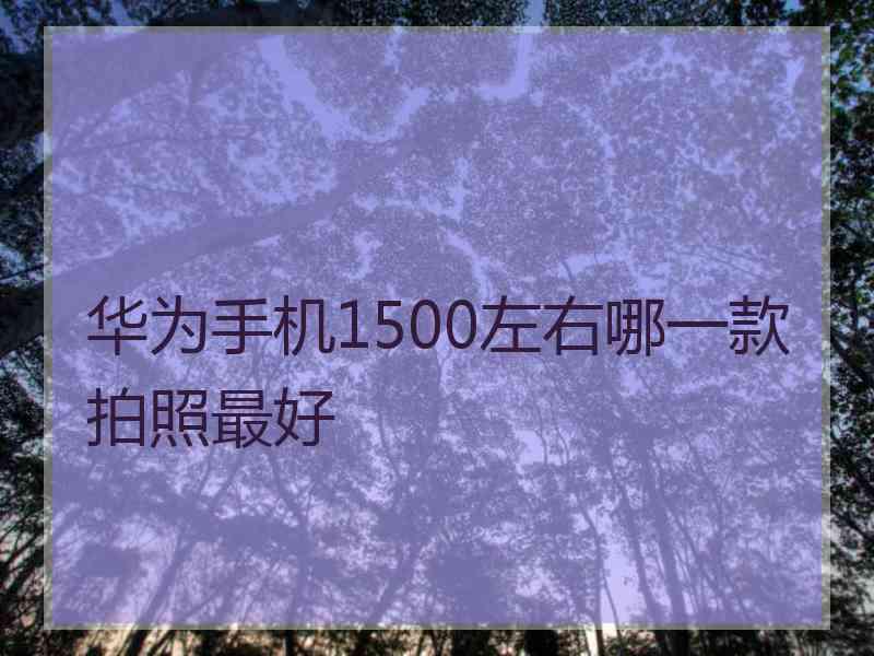 华为手机1500左右哪一款拍照最好