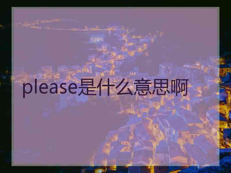 please是什么意思啊