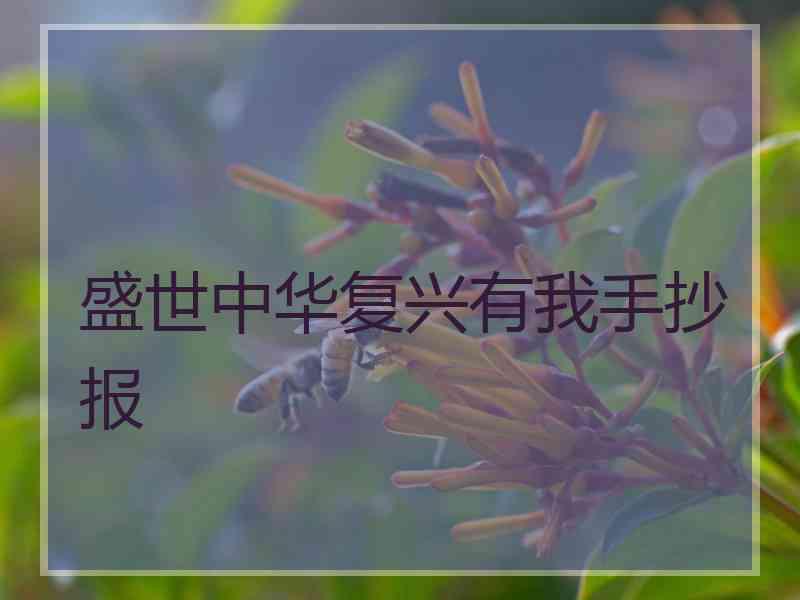 盛世中华复兴有我手抄报