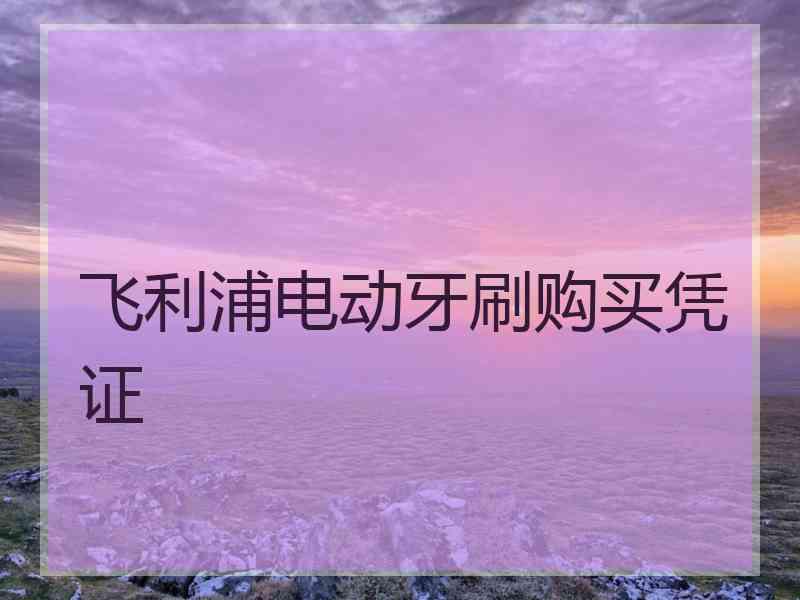 飞利浦电动牙刷购买凭证