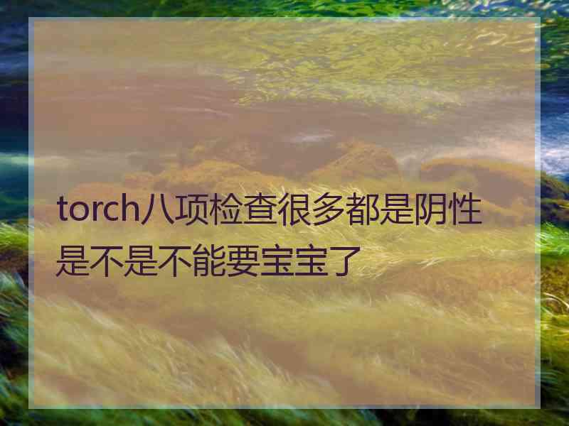 torch八项检查很多都是阴性是不是不能要宝宝了