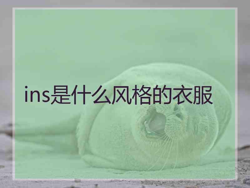 ins是什么风格的衣服