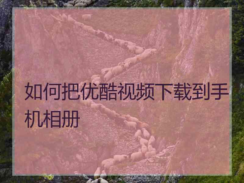 如何把优酷视频下载到手机相册