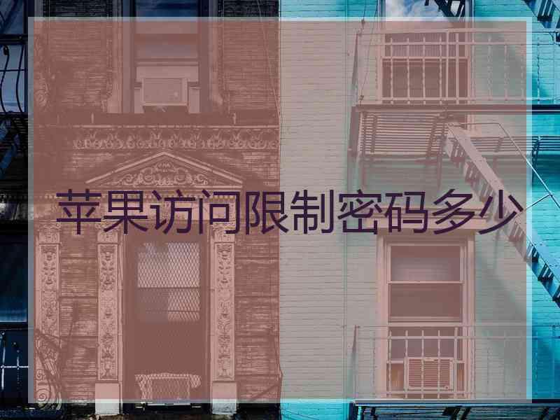苹果访问限制密码多少