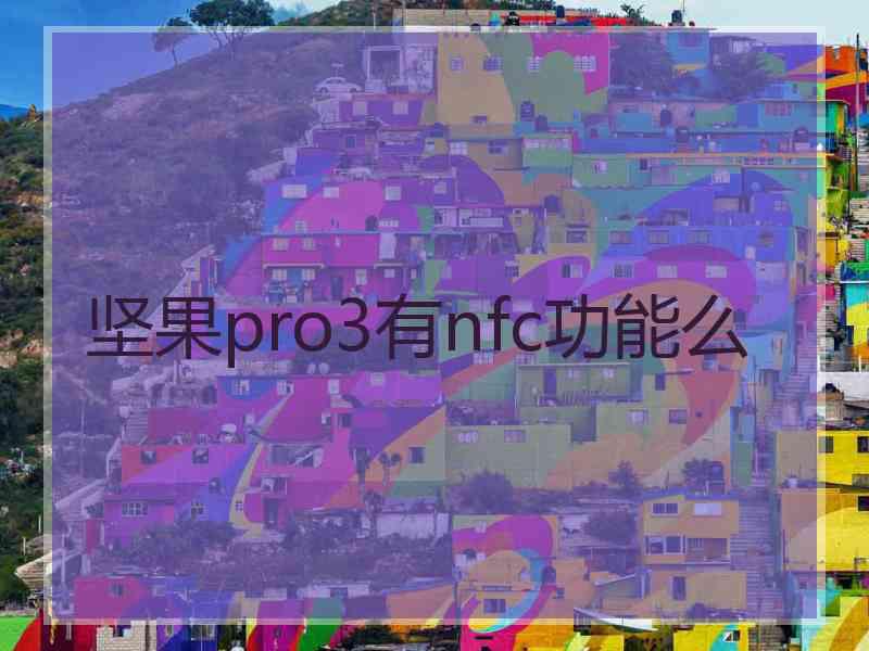 坚果pro3有nfc功能么