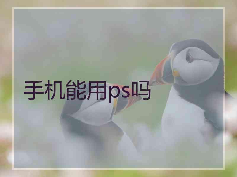 手机能用ps吗