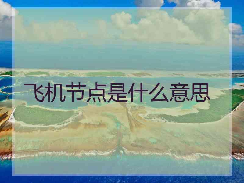 飞机节点是什么意思